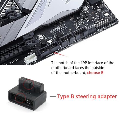 PH19B سطح المكتب لوحة أم للكمبيوتر USB 3.0 19P / 20P ذكر إلى أنثى تمديد محول صعودا وهبوطا بزاوية 90 درجة Overmold in Kuwait