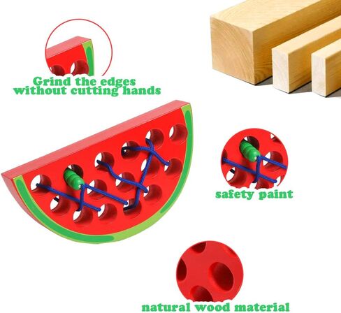 4 pcs Wooden Toys,Lacing Toys for Toddlers 3-5,Toddler Plane Activities Car Travel Toys Montessori Educational Learning Lacing Toys for Fine Motor Skills Birthday Easter Gift for Boys Girls in Kuwait