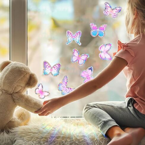 KAHSHEEN Garden Potted Plant Spring Summer Static Window Clings, Realistic Botanical Window Sticker, Anti-Collision Glass Doors Window Stickers, Green Leaf Vinyl Décor, Double-Sided Printed Decal in Kuwait