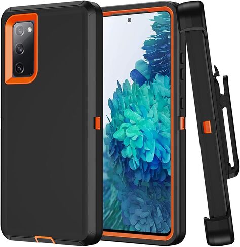حافظة Galaxy S20 FE 5G مع واقي شاشة وغطاء عالي التحمل لهاتف Samsung S20 FE 5G حافظة بمشبك حزام هجين مقاوم للصدمات وحافظة حماية من السقوط لهاتف Samsung Galaxy S20 FE 5G 6.5 بوصة in Saudi Arabia