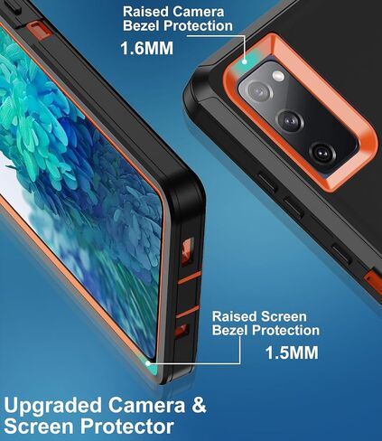 حافظة Galaxy S20 FE 5G مع واقي شاشة وغطاء عالي التحمل لهاتف Samsung S20 FE 5G حافظة بمشبك حزام هجين مقاوم للصدمات وحافظة حماية من السقوط لهاتف Samsung Galaxy S20 FE 5G 6.5 بوصة in Saudi Arabia