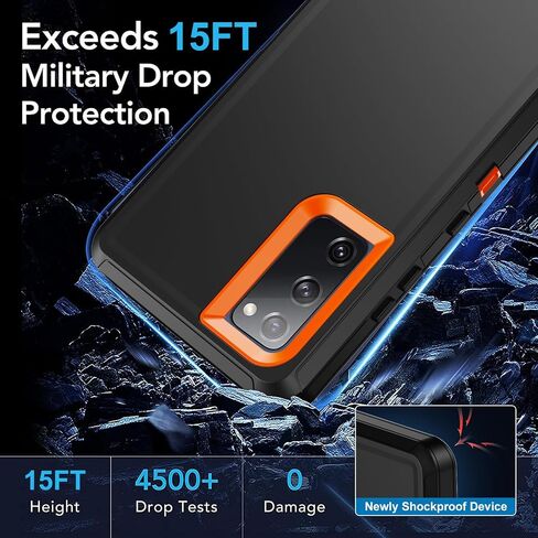 حافظة Galaxy S20 FE 5G مع واقي شاشة وغطاء عالي التحمل لهاتف Samsung S20 FE 5G حافظة بمشبك حزام هجين مقاوم للصدمات وحافظة حماية من السقوط لهاتف Samsung Galaxy S20 FE 5G 6.5 بوصة in Saudi Arabia