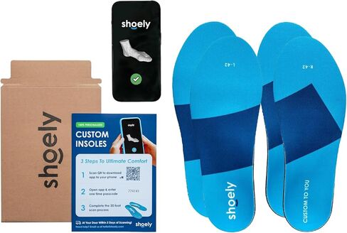 Shoely Custom Insoles | Shoe Inserts for Arch Support, Relief for Flat Feet, High Arches, Plantar Fasciitis, & Foot Pain | Perfect for Daily Use & Athletics | Made to Fit Using iPhone 3D Foot Scan in Saudi Arabia