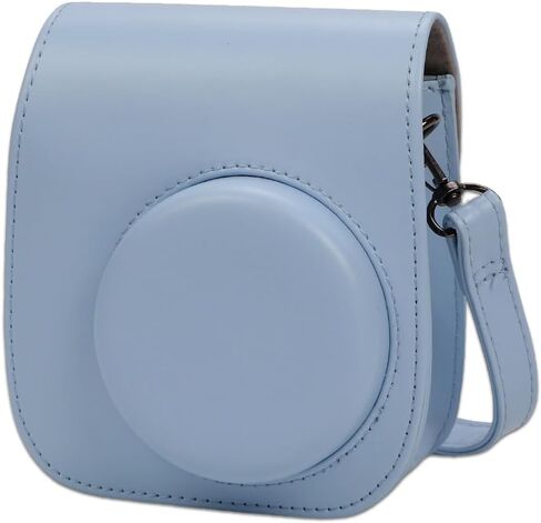 Pocoukate Case for Fujifilm Instax Mini 12, 11, 9, 8, PU Leather Case with Adjustable Shoulder Strap, Universal Cover Precise Hole Design for Mini 12, 11, 9, 8 (Blue) in Saudi Arabia