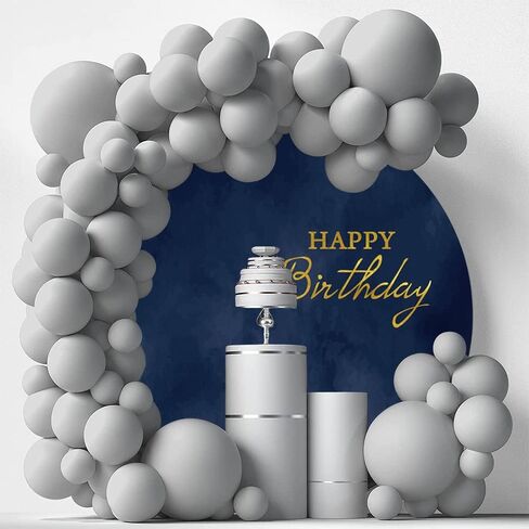 7.2x7.2ft Polyester Navy Blue Happy Birthday Round Backdrop Cover Navy Blue Marble Texture Birthday Background for Photography Kids Adults Boy Man Birthday Banquet Party Portrait Decor Props in Saudi Arabia