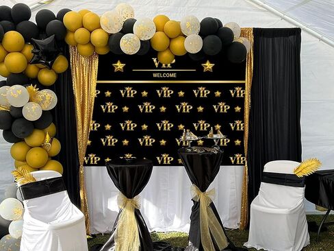 7x5ft VIP Backdrop Red Carpet Photography Background Movie Night Backdrop Stage Black Gold Crown Celebrity Birthday Banquet Photo Booth Portrait Studio Video Prop in Saudi Arabia