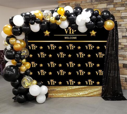 7x5ft VIP Backdrop Red Carpet Photography Background Movie Night Backdrop Stage Black Gold Crown Celebrity Birthday Banquet Photo Booth Portrait Studio Video Prop in Saudi Arabia