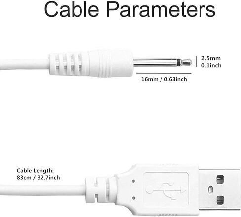 كابل USB DC، كابل USB 32.7 بوصة 5 فولت، سلك 150 مللي أمبير ذكر إلى تيار مستمر 16 مم × 2.5 مم للرسائل، الألعاب، كابل شحن DC بديل | سلك شاحن USB in Kuwait