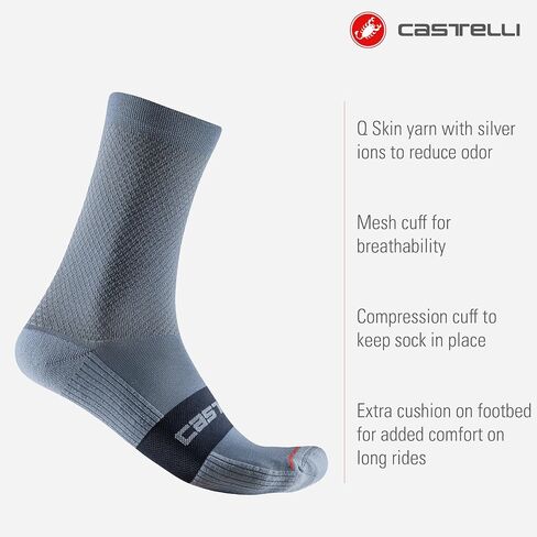 Castelli Espresso 15 Sock, Performance Cycling Apparel Sock with Arch Support & Cushion Pad in Saudi Arabia