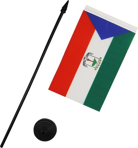 علم طاولة موزمبيق من AZ FLAG مقاس 5 بوصة × 8 بوصة - علم مكتب موزمبيق مقاس 21 × 14 سم - عصا وقاعدة بلاستيكية سوداء in Kuwait