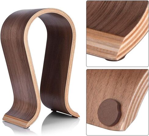 U Shape Headset Stand, Wooden Headphones Headset Holder Hanger Desk Headset Display Shelf Rack, for Almost All On-Ear Headphones in Saudi Arabia
