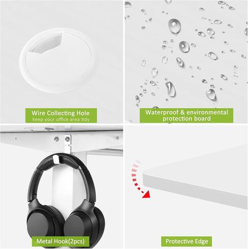 Farexon 55 × 24 بوصة مكتب قائم كهربائي قابل للتعديل مع محطة شحن، مكتب واقف مع لوحة ماوس كبيرة الحجم، محطة عمل منحنية مريحة، 4 عجلات، 4 ارتفاعات محددة مسبقًا سهلة الضبط in Kuwait