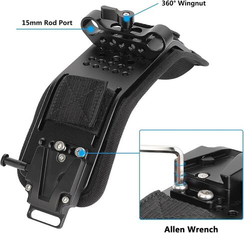 CAMVATE Shoulder Pad with V-Mount Adapter & 15mm LWS Rod Clamp - 3328 in Saudi Arabia
