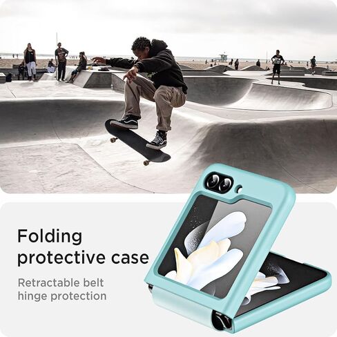 Miimall Compatible with Samsung Galaxy Z Flip 5 Case, [Slim Thin] [Non-Slip] [Anti-Drop] [Scratch Resistance] [Folding Hinge Protection] Protective Phone Case for Samsung Galaxy Z Flip 5 5G (Black) in Saudi Arabia