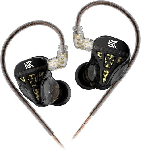 YINYOO KZ DQS Wired Earbuds, Metal Dynamic HiFi in Ear Monitor Headphone Semi-Open Earphone, Music Travel Sports Game Deep Bass Earphone with Detachable Cables in Saudi Arabia