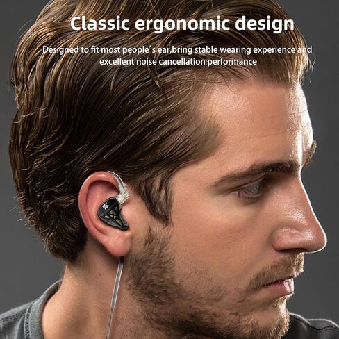 YINYOO KZ DQS Wired Earbuds, Metal Dynamic HiFi in Ear Monitor Headphone Semi-Open Earphone, Music Travel Sports Game Deep Bass Earphone with Detachable Cables in Saudi Arabia