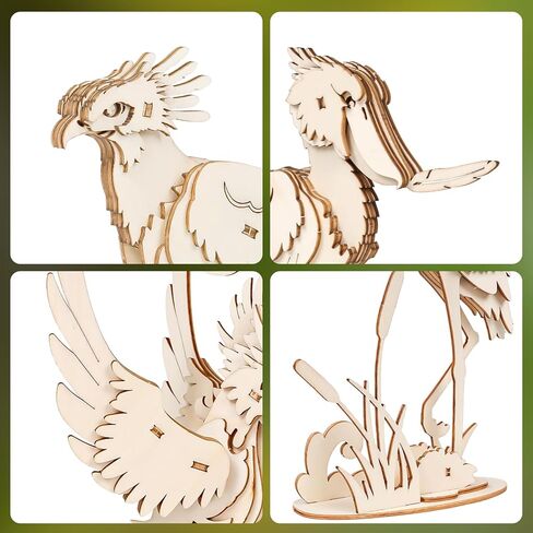 ELX Wooden 3D Puzzles for Kids 6+, 4 Piece Set Animal Wooden Models, Wood Building Kits Stem Toys Gifts for Kids and Adults… in Saudi Arabia