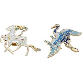 مجموعة دبابيس بروش لطيفة من المينا بتصميم حيوانات مرحة، مجموعة دبابيس عصرية بنمط الغزلان والشنط وحقائب الظهر والجاكيتات والقبعات للنساء والفتيات مطلية بالذهب من قطعتين in Kuwait