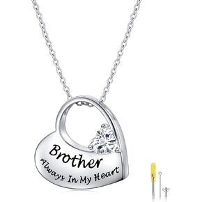 FLYOW S925 Sterling Silver Urn Necklace for Ashes Cremation Memorial Keepsake Pendant Necklace Jewelry for Women