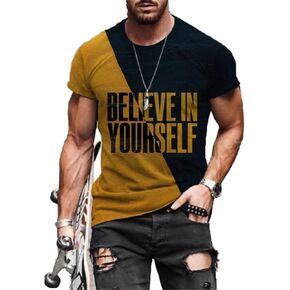Taamlou Men's T-Shirt Hip Hop Pattern Fitness Short Sleeve Print Fashion Short Sleeve T-Shirt S-4XL