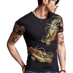 CRBT Mens Form Fitting T Shirt Soft Cool Unique Short Sleeves Top Muscle Cotton Shirts in Kuwait
