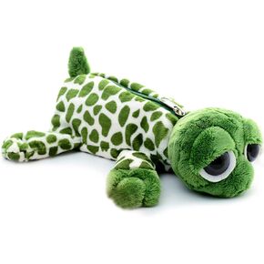 SweetGifts Plush Turtle Holder Bags Animal Case Stationery Pouch Storage Comestic Makeup Bag Green 10"