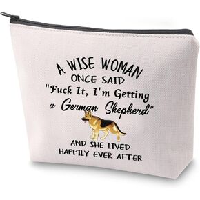 ZJXHPO German Shepherd Cosmetic Bag German Shepherd Lover Makeup Zipper Pouch Bag German Shepherd Gifts For Women German Shepherd Mom Gift (Wise german)