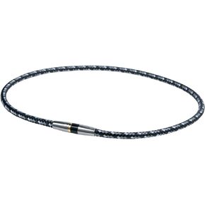 Phiten X50 High End III Necklace - Durable Braided Polyester Rope with Elastomer Core, Permeated with Premium Aqua-Titanium and Micro-Titanium Spheres for Sports, Gym, Athletics with Stainless Steel Front Snap Clasp for Men and Women, 20 inch