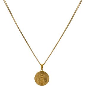 18k Gold Da Vinci inspired Vitruvian Man Pendant with Chain Mens Pendant Boyfriend Gift for him Girlfriend Gift for Her