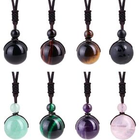 قلادة LOYALLOOK للجنسين من حجر النمر الطبيعي حجر العقيق محظوظ نعمة شقرا قلادة شفاء قابلة للتعديل in Kuwait