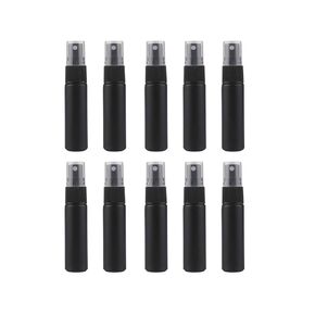 Constore 10ml Matt Black Frosted Glass Spray Bottle Fine Mist Atomizers Empty Refillable Sample Perfume Vials Travel Portable Sample Cosmetic Container With Black Sprayer-10 Pack