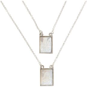 Roman Infinity Holy Scapular Silver Zinc Necklace 26 Inches Long