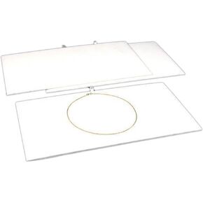 FindingKing 3 White Velvet Jewelry Chain Display Pad Showcase Tray Inserts 14 1/8"