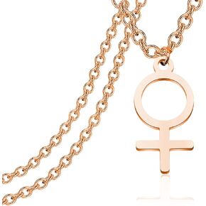 KEYCHIN Feminine Astrological Gender Necklace Venus Symbol Charm Pendent Female Symbol Pendant Jewelry for Women Girls