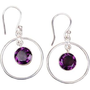 Natural African Amethyst Gemstone 925 Sterling Silver Jewelry Earring ,Stylish Earring For Her, Handmade Vintage Earrings,Drop and Dangle Earring, african amethyst