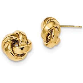 14k Yellow Gold Love Knot Post Studs Earrings 12mm