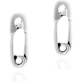 AeraVida Trendy Design .925 Stud Sterling Silver Safety Pin Earrings | Safety Pin Earrings Sterling Silver | Safety Pin Earrings for Women | Trendy Design Sterling Earrings