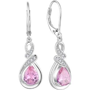 Earrings Women Leverback Earrings 925 Sterling Silver Cubic Zirconia Infinity Dangle Drop Earrings Christmas Jewelry for Her