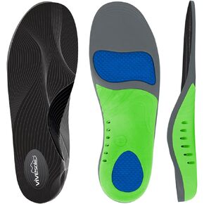 ViveSole High Arch Support Inserts for Men & Women - 200lbs Gel Shoe Insoles for Plantar Fasciitis, Flat Feet, Work Boots - Heavy Duty Orthotics - Alleviates Foot & Heel Pain - Trim to Fit (1 Pair)