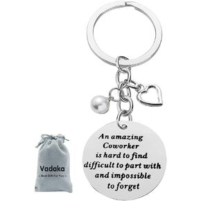 Coworker Leaving Heart Keychain for Colleague Friends Boss an Amazing Coworker is Hard to Find Keychain Goodbye Farewell Gifts Going Away Thank You Keychain for Coworkers Office Work Friend Gift