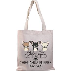 BDPWSS Chihuahua Tote Bags For Women Chihuahua Lover Gift Chihuahua Mom Canvas Shoulder Bag Chihuahua Puppies Dog Lover Gift