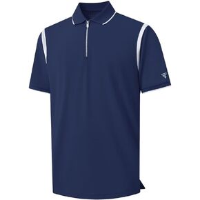 M MAELREG Polo Shirts for Men Short Sleeve Casual Dry Fit Lightweight Performance Moisture Wicking Zipper Mens Golf Shirts