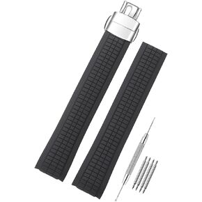 Watch Band Compatible with Patek Philippe Aquanaut PP 5164 5165 5167R 5168 5968 5267, Soft Silicone Rubber Replacement Wrist Strap for Patek Philippe Aquanaut Watch Straps