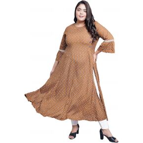 Yash Gallery Women's Rayon Floral Print A-Line Kurta