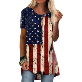 Womens Short Sleeve Western Shirts Causal V Neck Aztec T Shirt Summer Loose Fit Tunic Tops