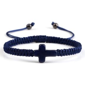 Todu Cross Woven Rope Bracelet Handmade Braided Red String Turquoise Bracelet Prayer Wrist Protection Bracelet For Women Men Jewelry Gift