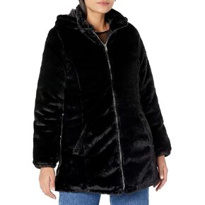 YMI Women's Junior Reversible Faux Fur Puffer Jacket in Saudi Arabia
