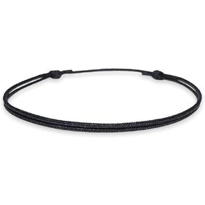 Thin Black Cord Bracelet for Men Women Teen Unisex Adult - Waterproof Nylon Surfer String Friendship Bracelets Summer Beach Accessories