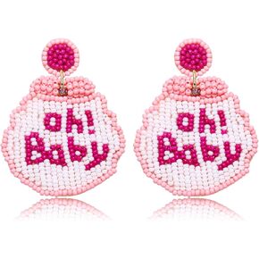 Baby Shower Earrings for Women Beaded Gender Reveal Earrings Adorable It’s a Girl or Boy Bodysuit Earrings Cute New Mom To Be Gifts Pregnancy Gift