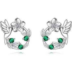YFN Hummingbird Earrings Sterling Silver Hummingbird Stud Earrings Hummingbird Jewelry For Women Girls Hummingbird Gift For Mom Grandma